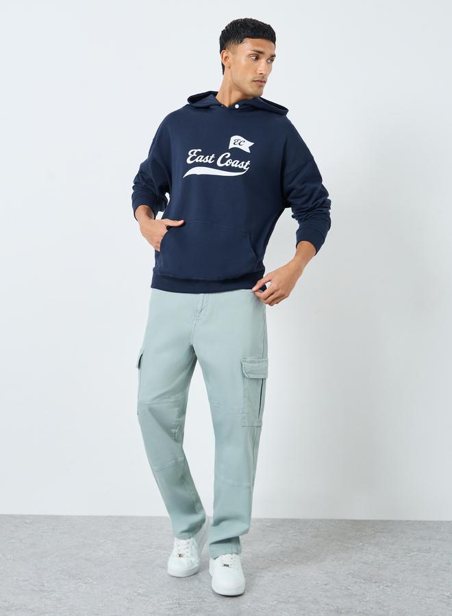 ستايلي هودي مطبوع صوف ثقيل بقصة واسعة - Image 2